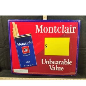 Vintage 1994 Montclair Cigarette Sign Store Retail Advertising OGPadsOnBack #1